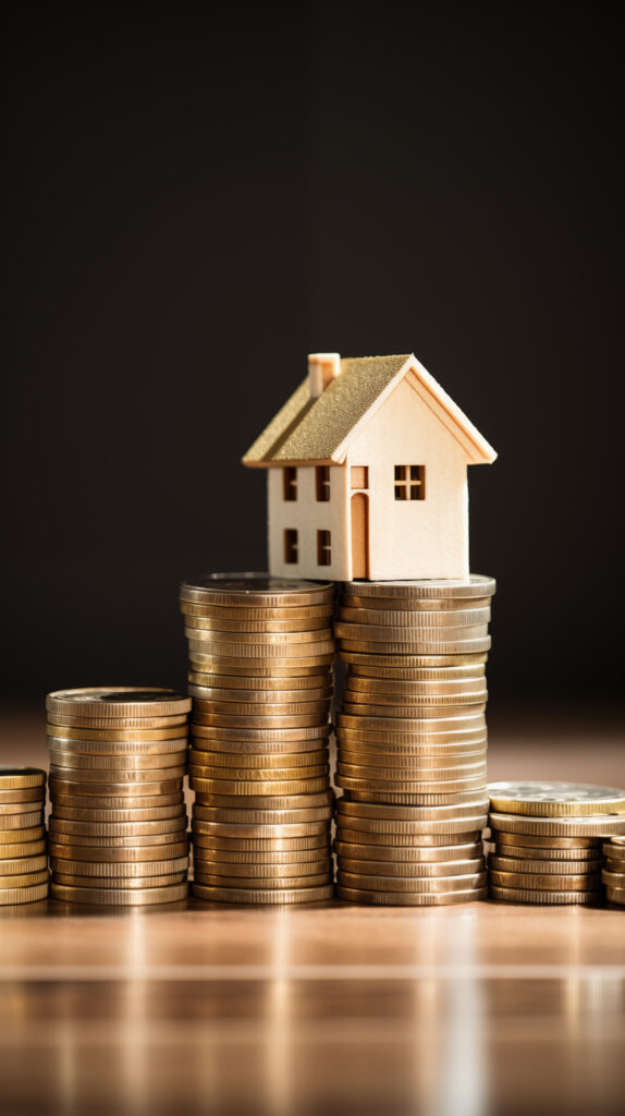 photorealistic money with house