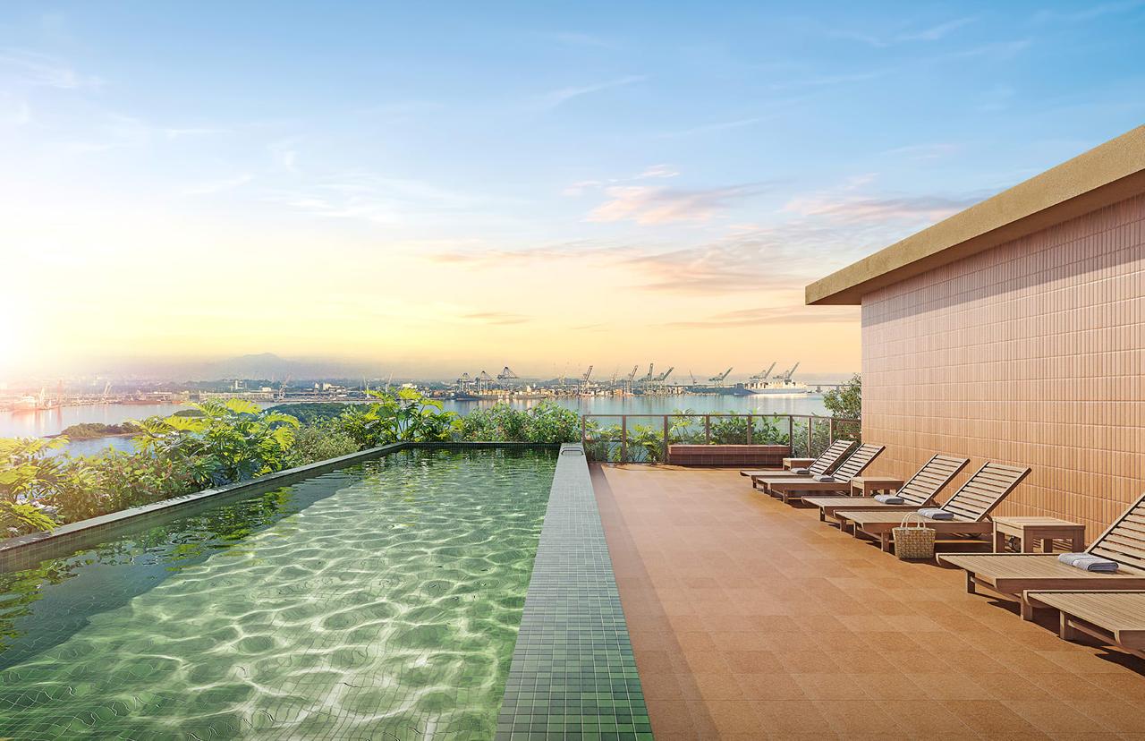 Erê 5 Residencial Erê - Piscina com vista para a baía