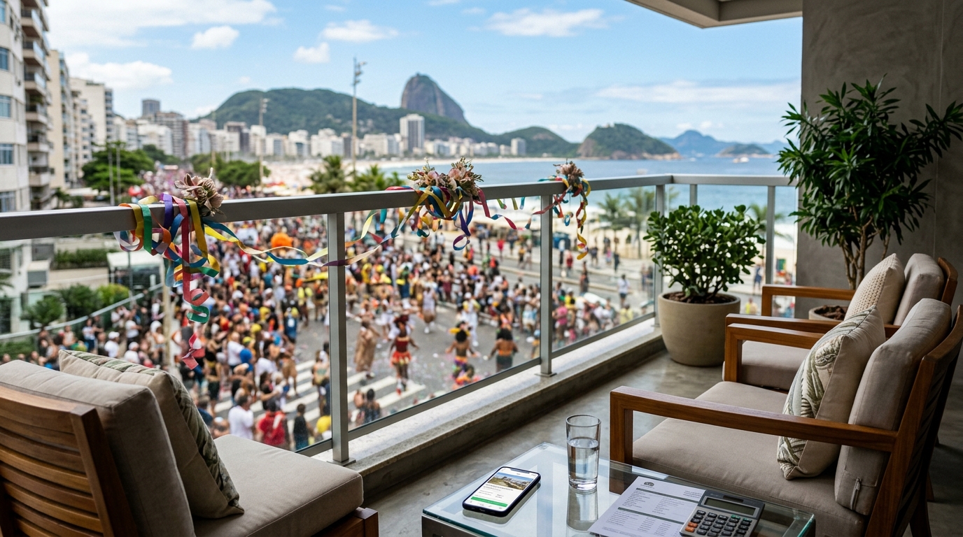 imóveis para aluguel de temporada no Carnaval do Rio